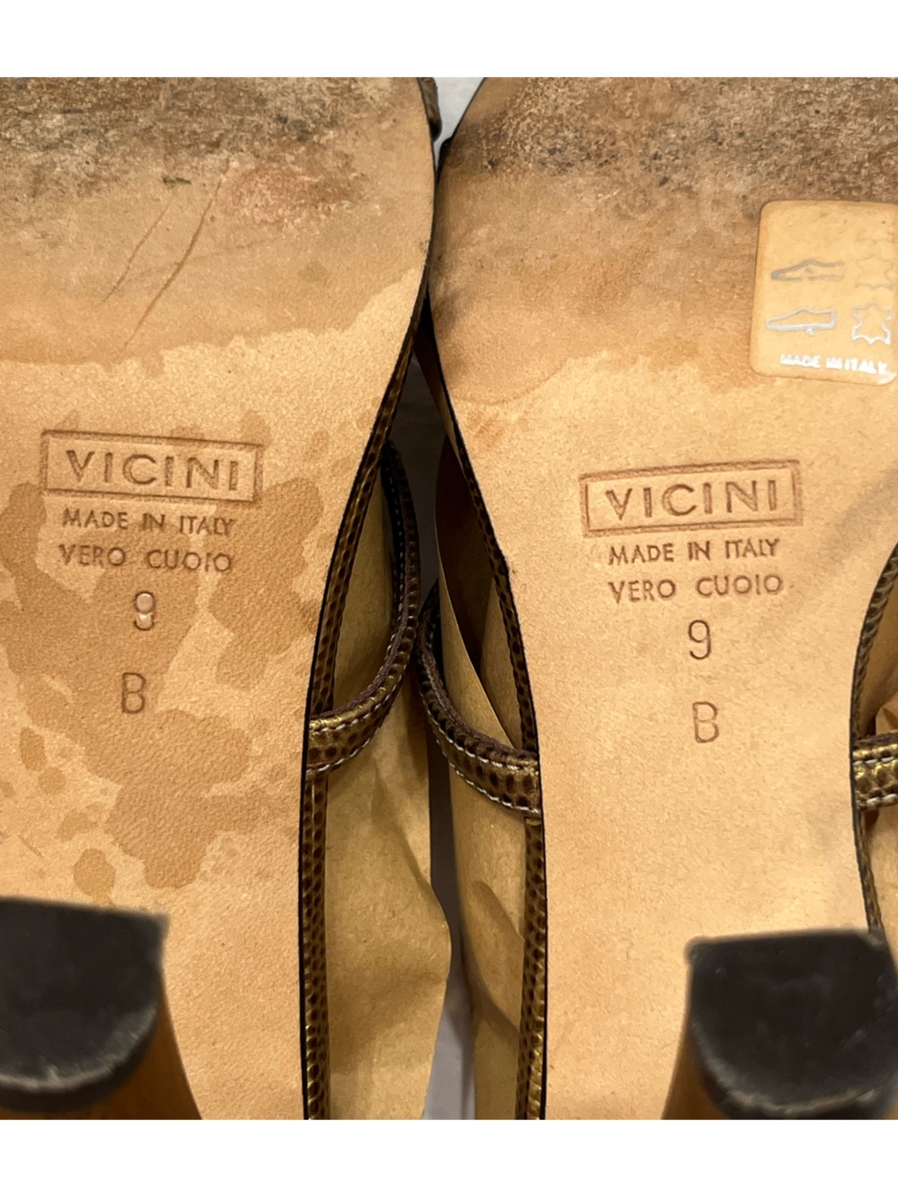 Vintage Vicini Giuseppe Zanotti Gold Crystal T-Strap Sandals Heels Size 9 - Picture 12 of 15